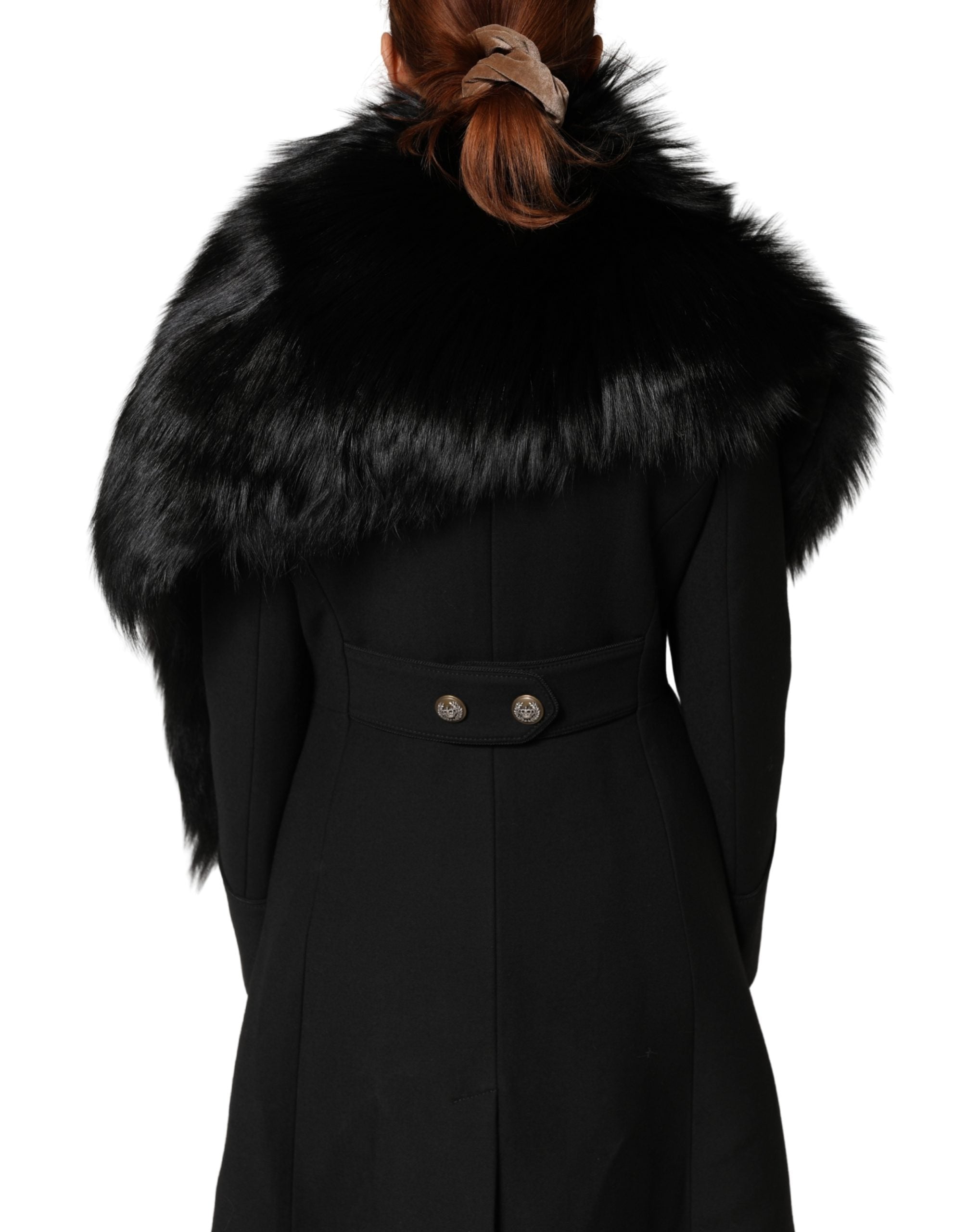 Dolce & Gabbana Black Fox Fur Neck Warmer Winter Scarf-3