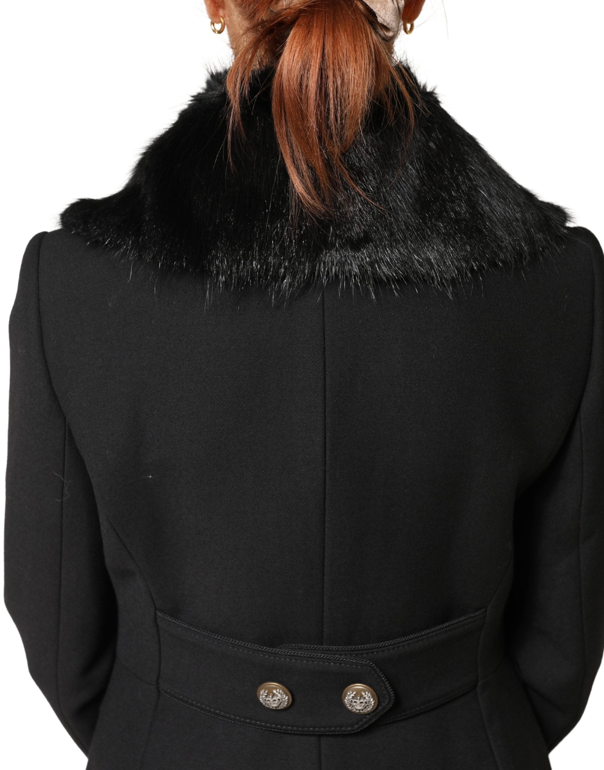 Dolce & Gabbana Black Fur Scarf Neck Wrap Cover Collar Scarf-3