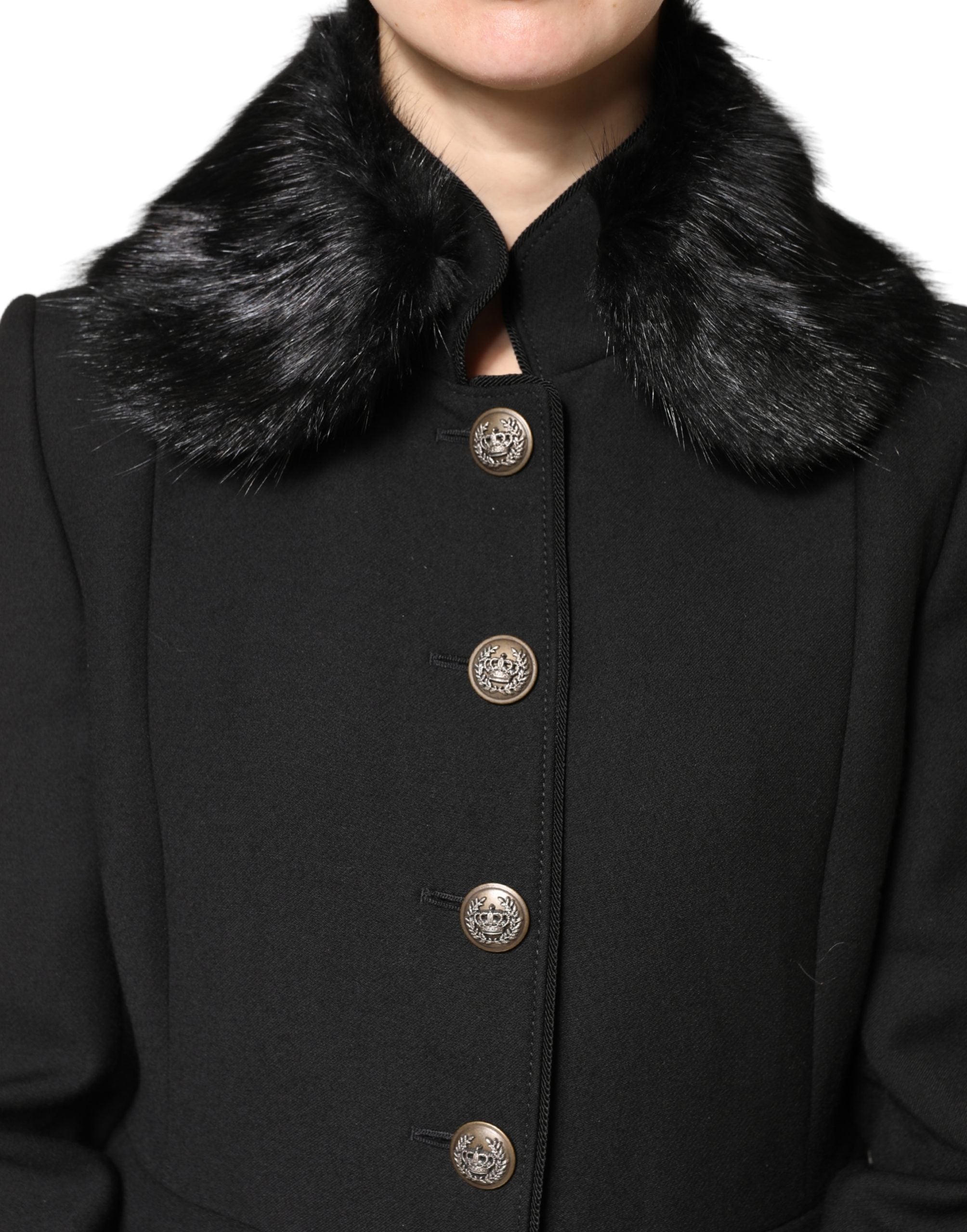 Dolce & Gabbana Black Fur Scarf Neck Wrap Cover Collar Scarf-2