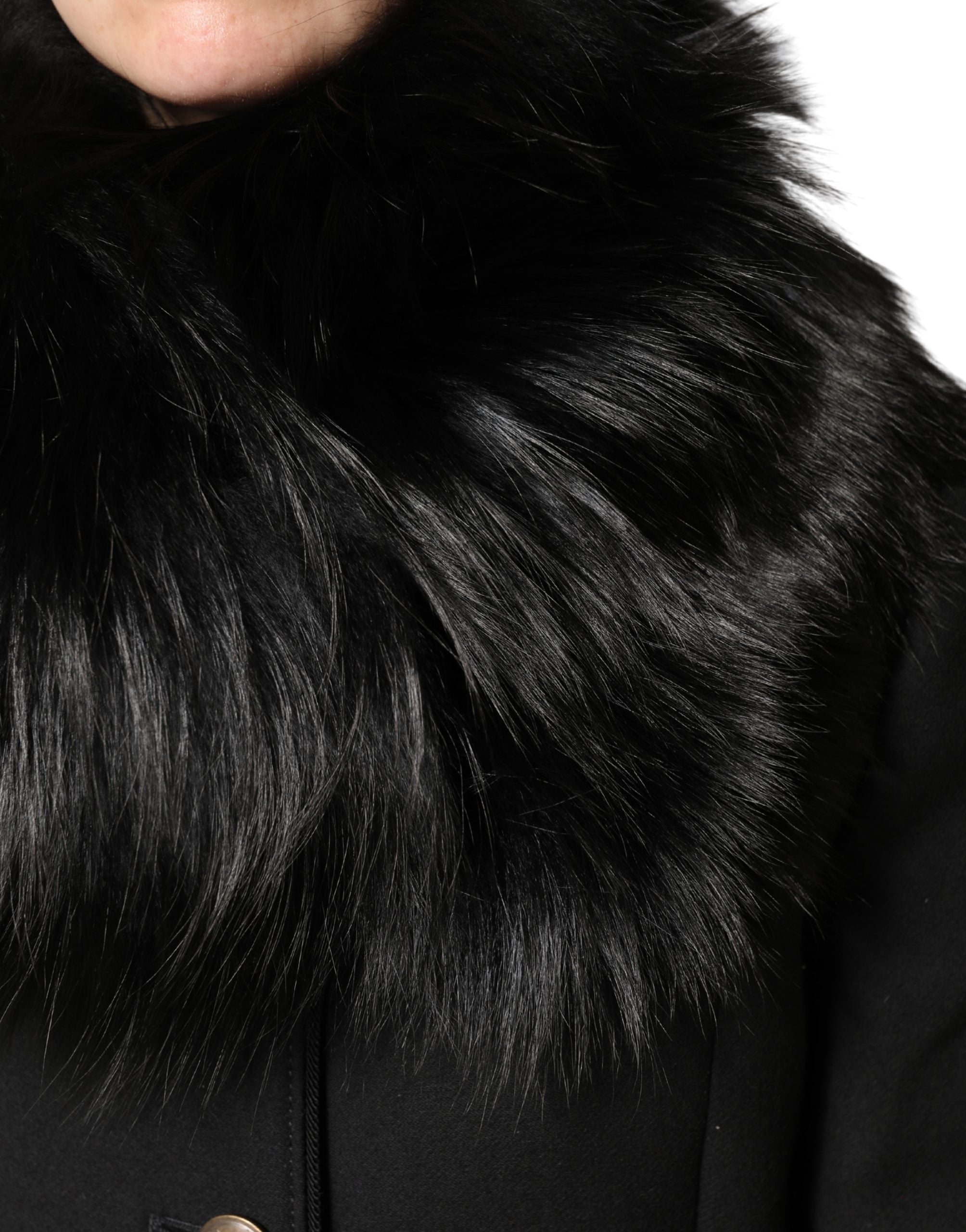 Dolce & Gabbana Black Fur Shoulder Collar Wrap Scarf Neck Scarf-4
