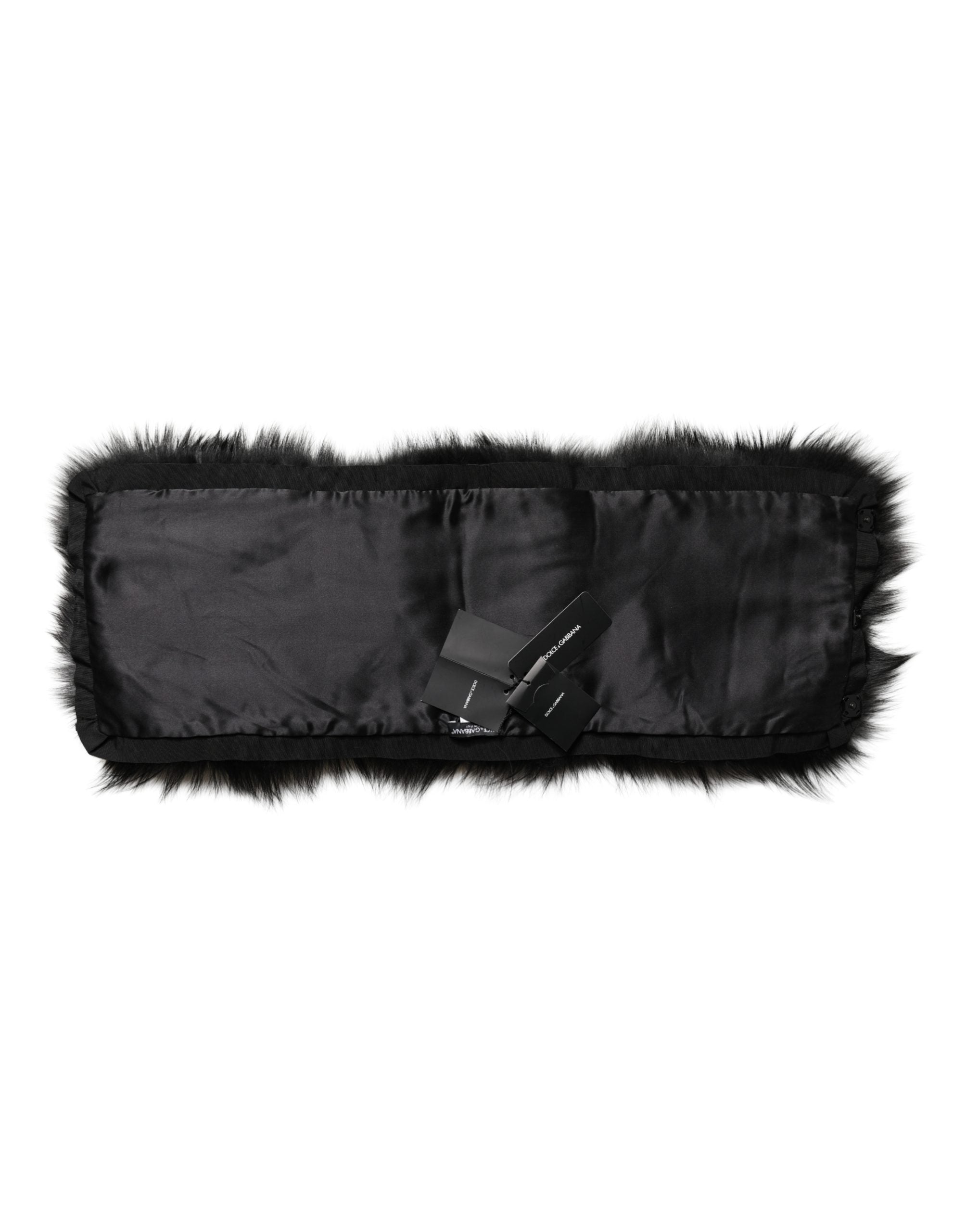 Dolce & Gabbana Black Fur Shoulder Collar Wrap Scarf Neck Scarf-8