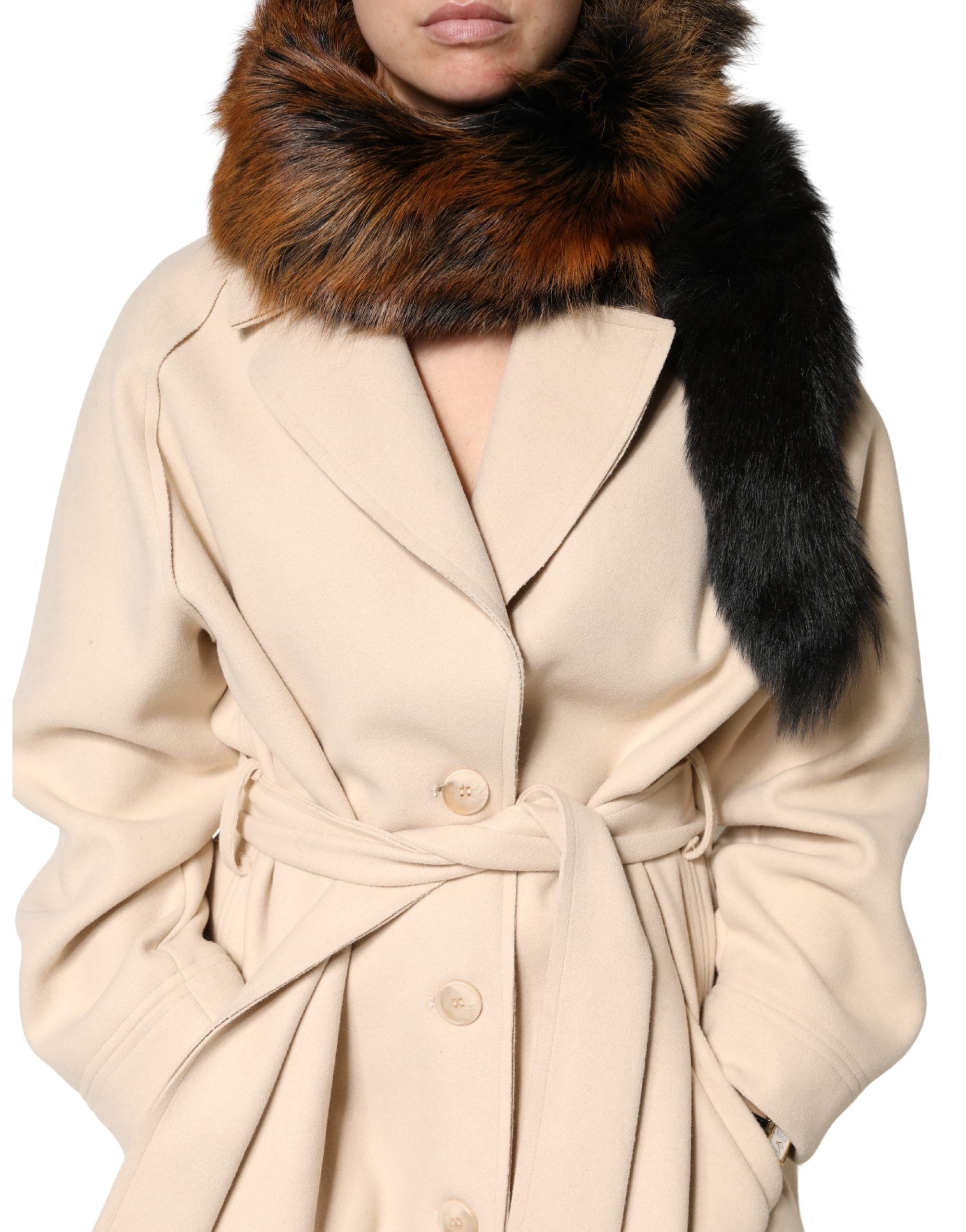 Dolce & Gabbana Brauner Rotfuchs Pelz Halswärmer Winterschal-1