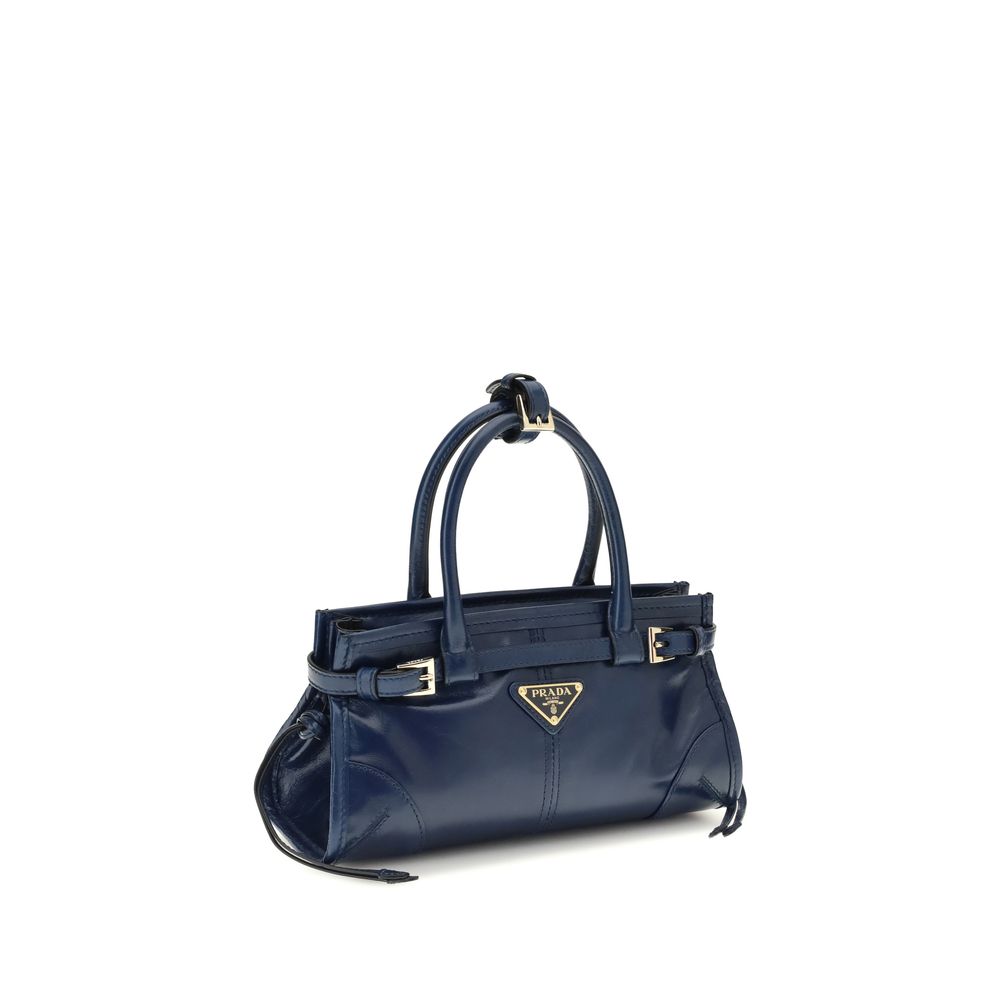 Prada Handtasche aus blauem Kalbsleder Bos Taurus-2