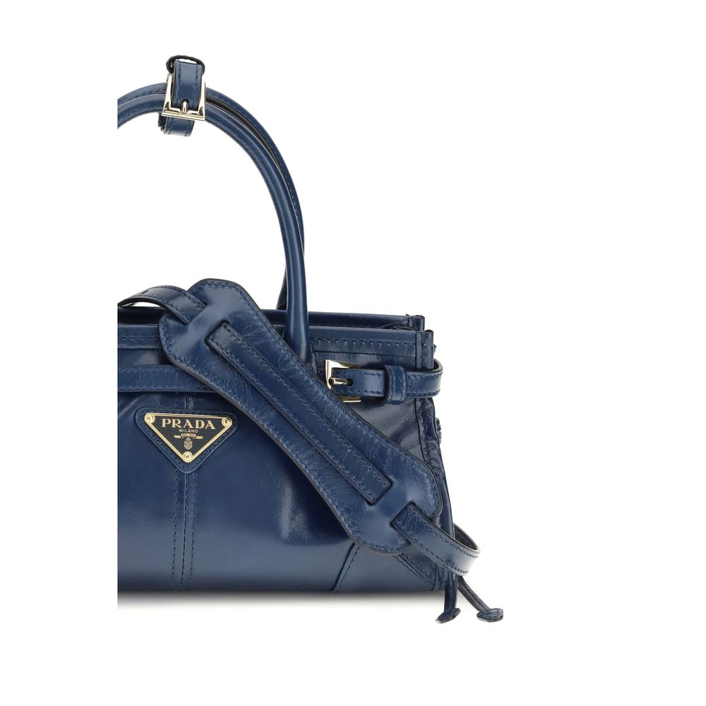 Prada Handtasche aus blauem Kalbsleder Bos Taurus-4