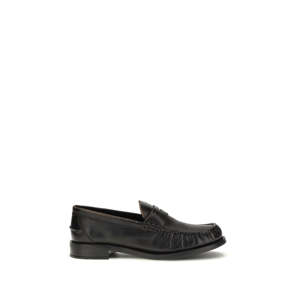 Prada Black "Bos Taurus" Calf Leather Loafers-1