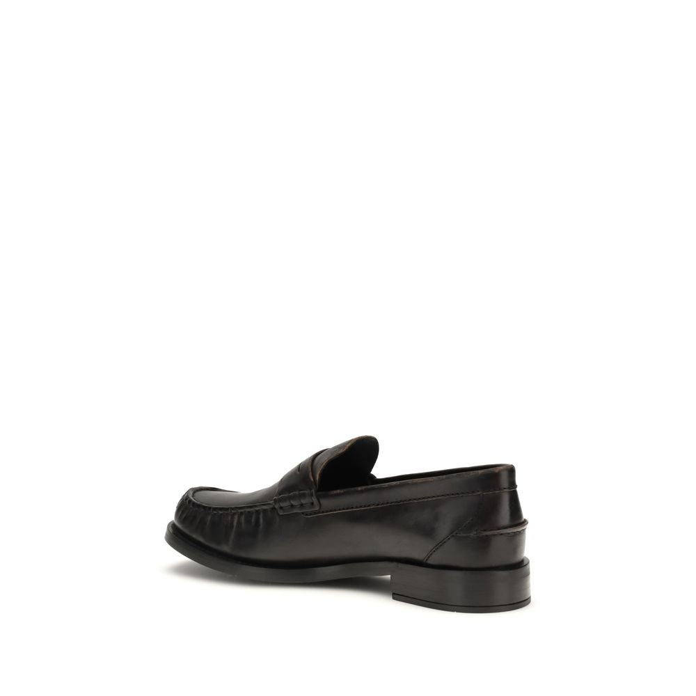 Prada Black "Bos Taurus" Calf Leather Loafers-3