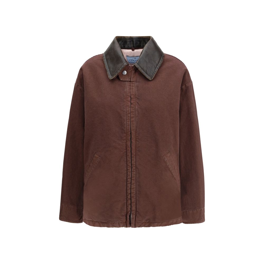 Prada Brauner Baumwollmantel-1