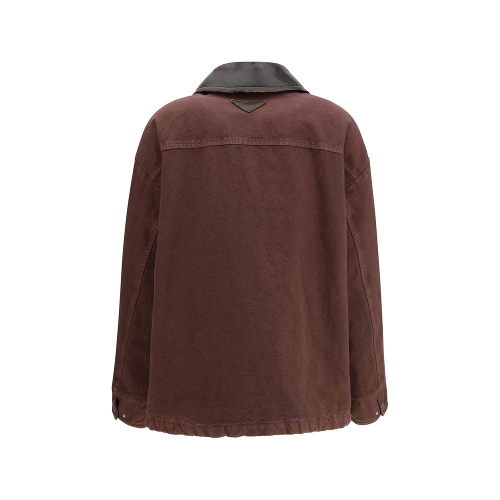 Prada Brauner Baumwollmantel-2