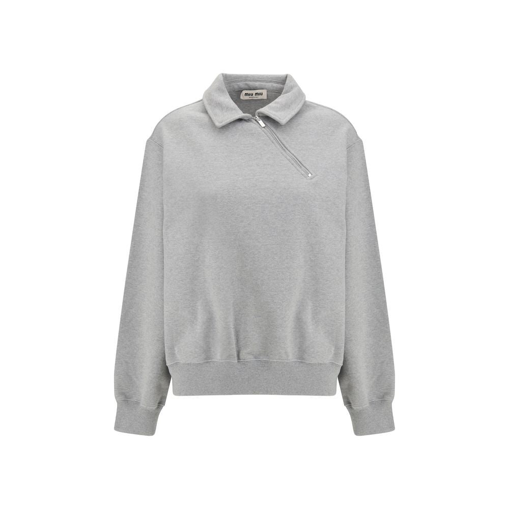 Miu Miu Grey Cotton Sweatshirt-1