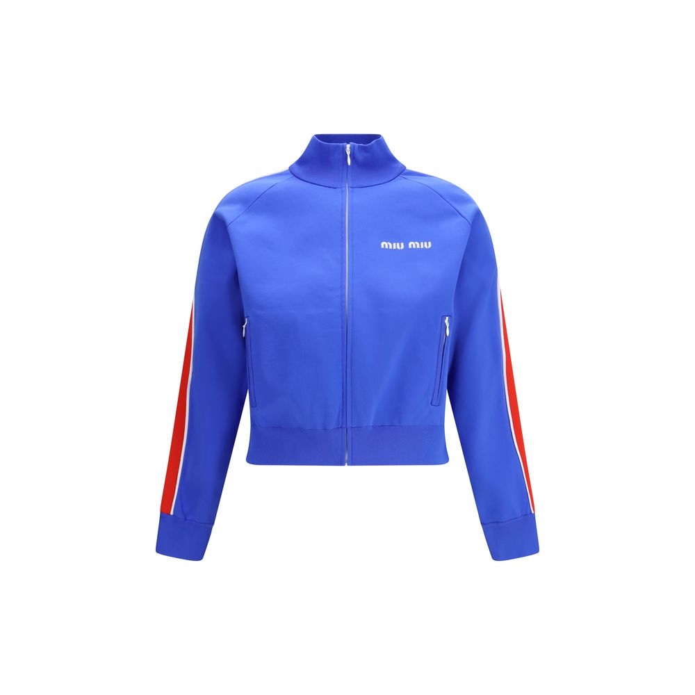 Miu Miu Blaues Polyamid-Sweatshirt-1