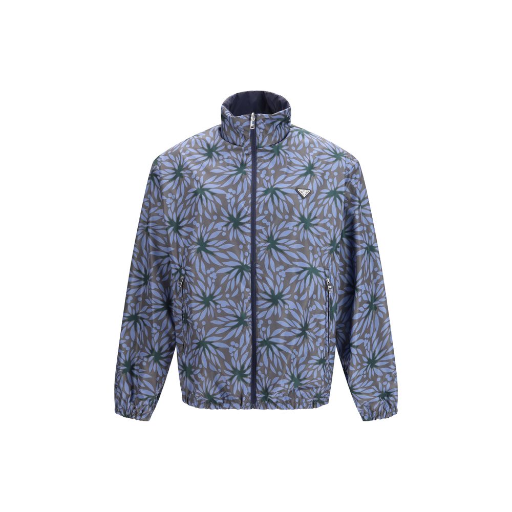 Prada Blaue Shell-Jacke aus recyceltem Polyamid-2