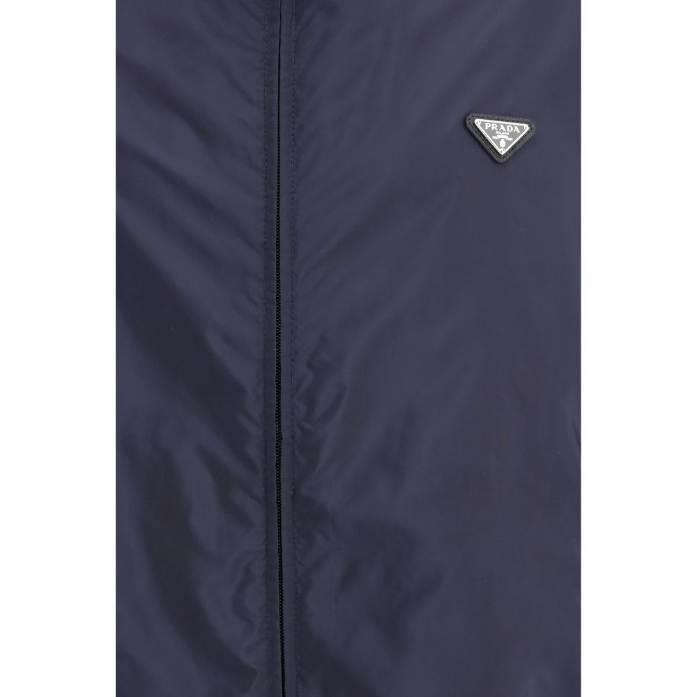 Prada Blaue Shell-Jacke aus recyceltem Polyamid-5