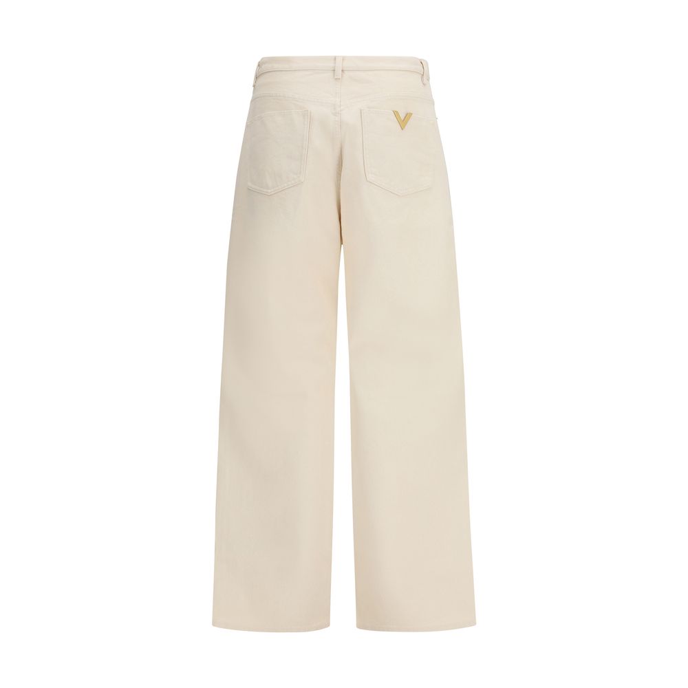 Valentino Beige Cotton Denim Jeans-2