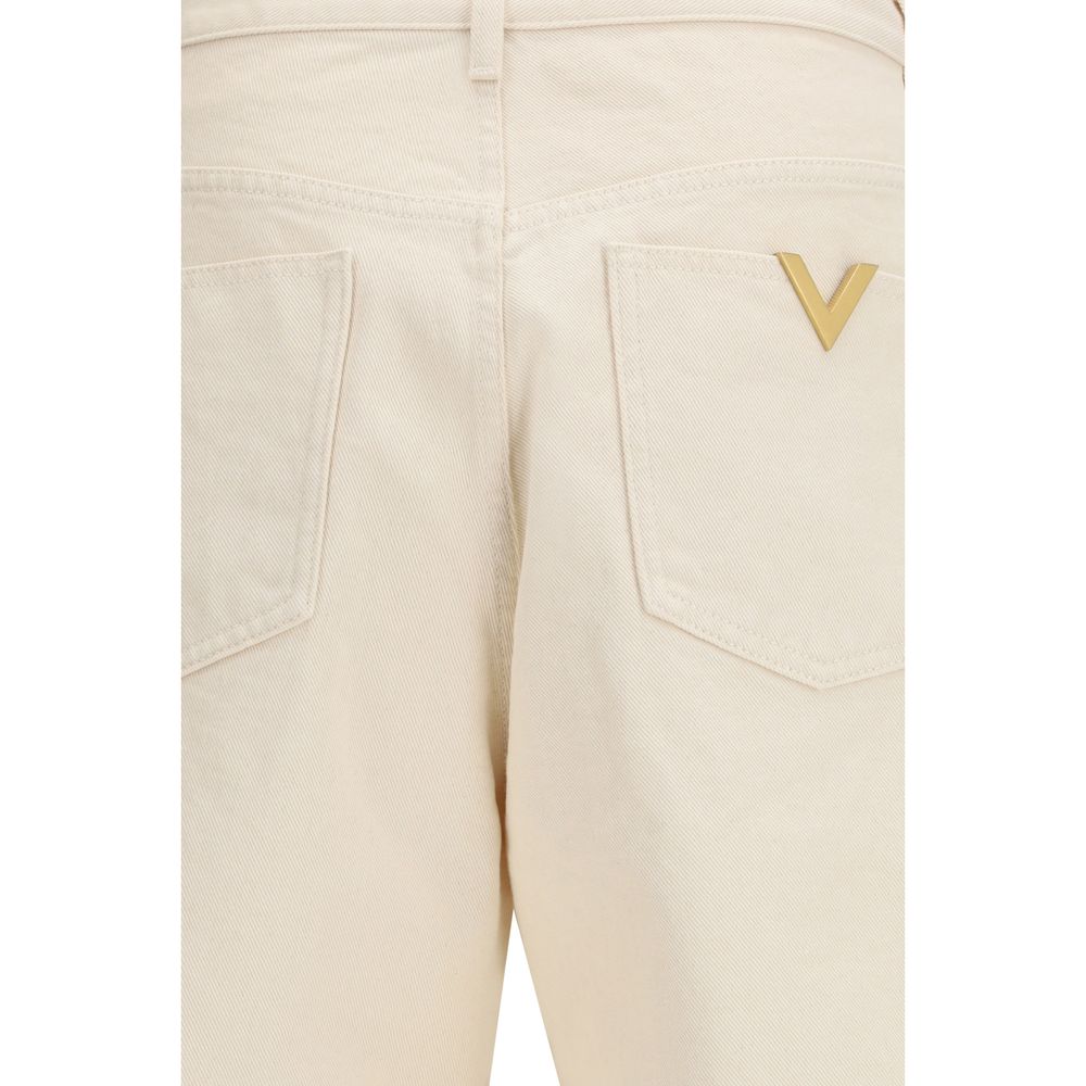 Valentino Beige Cotton Denim Jeans-3