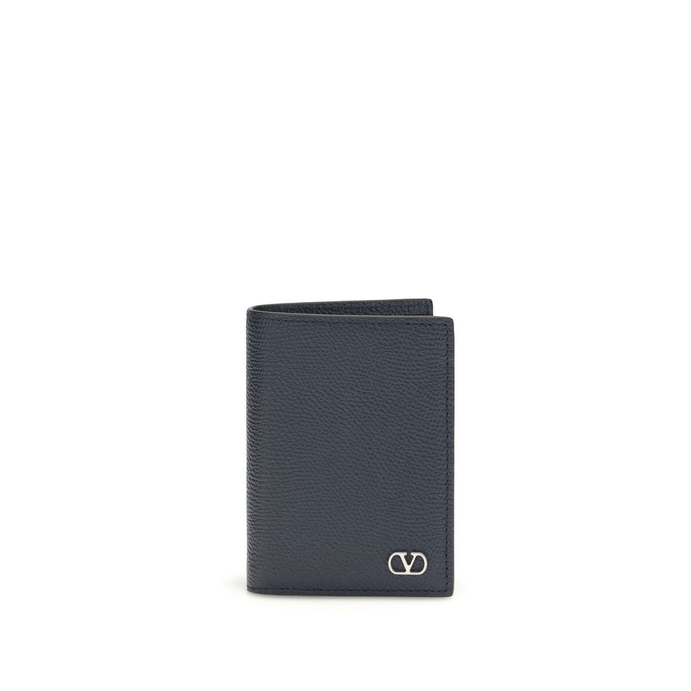 Valentino Garavani Bos Taurus blue calfskin wallet