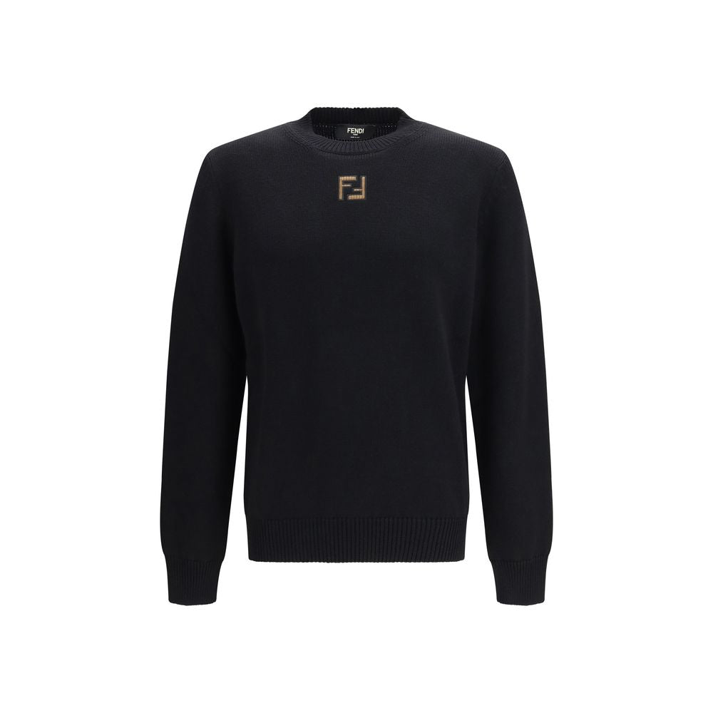 Fendi Schwarzer Sweatshirt aus Fleece-Wolle-1