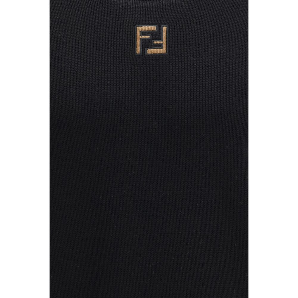 Fendi Schwarzer Sweatshirt aus Fleece-Wolle-3