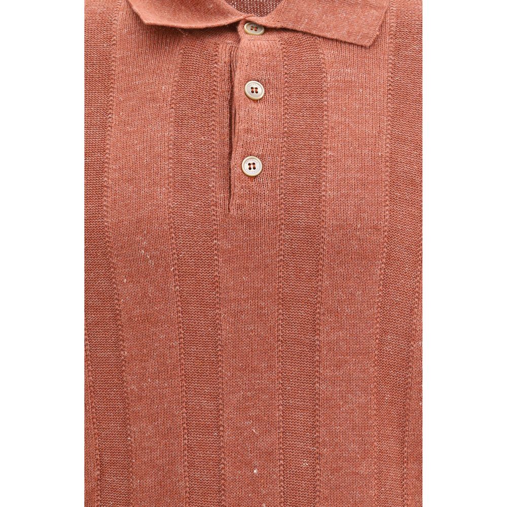 Brunello Cucinelli Orange Cotton Polo Shirt-3