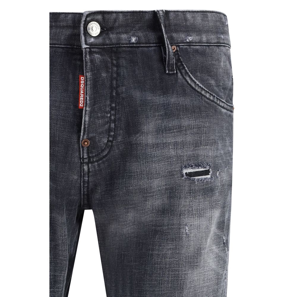 Dsquared² Black Cotton Slim Fit Jeans-3