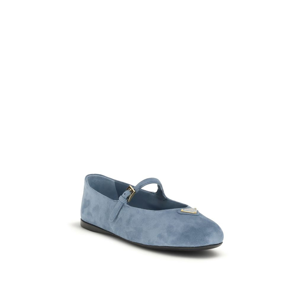 Prada Ballerinas aus blauem Ziegenleder-2