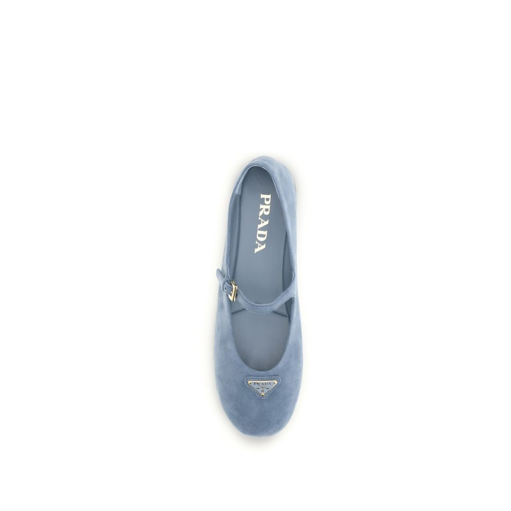 Prada Ballerinas aus blauem Ziegenleder-4