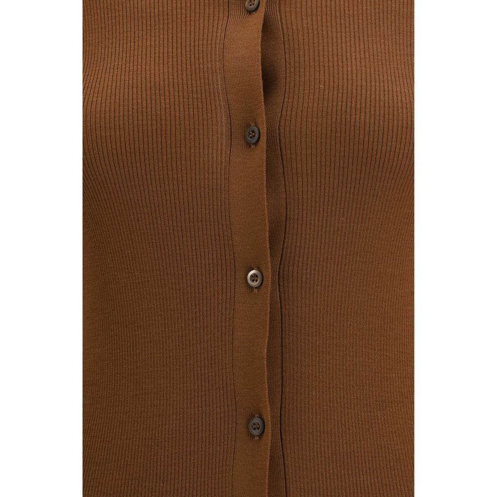 Prada Brauner Strickcardigan aus Fleece-Wolle-3