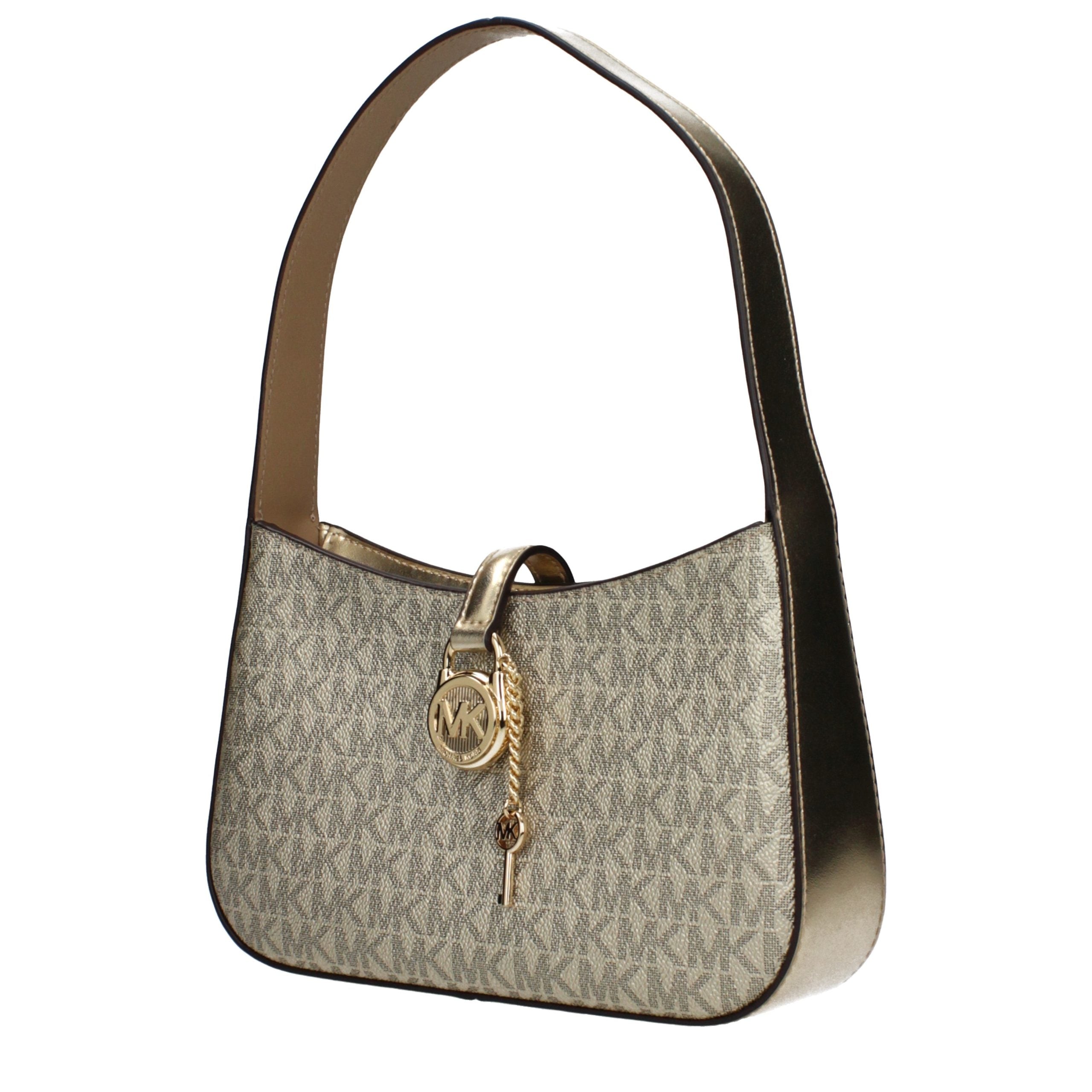 Michael Kors Goldfarbene Stoffhandtasche-2