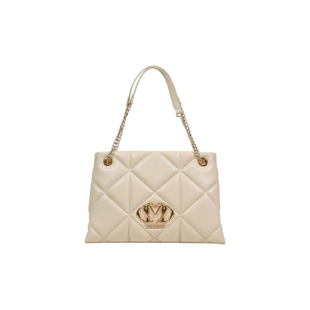 Love Moschino Beige Faux Leather Handbag-1