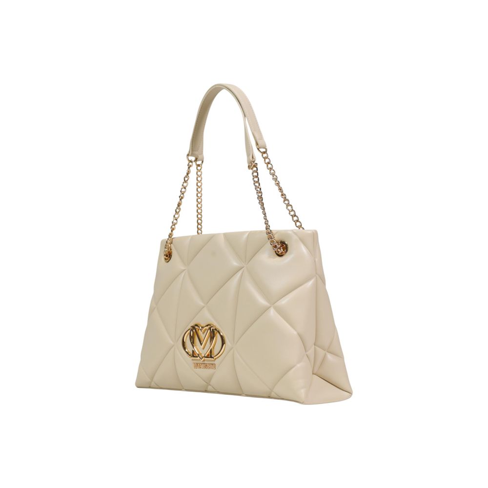 Love Moschino Beige Faux Leather Handbag-2