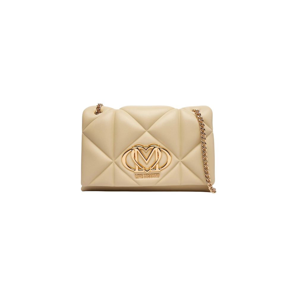 Love Moschino Beige Faux Leather Handbag-1
