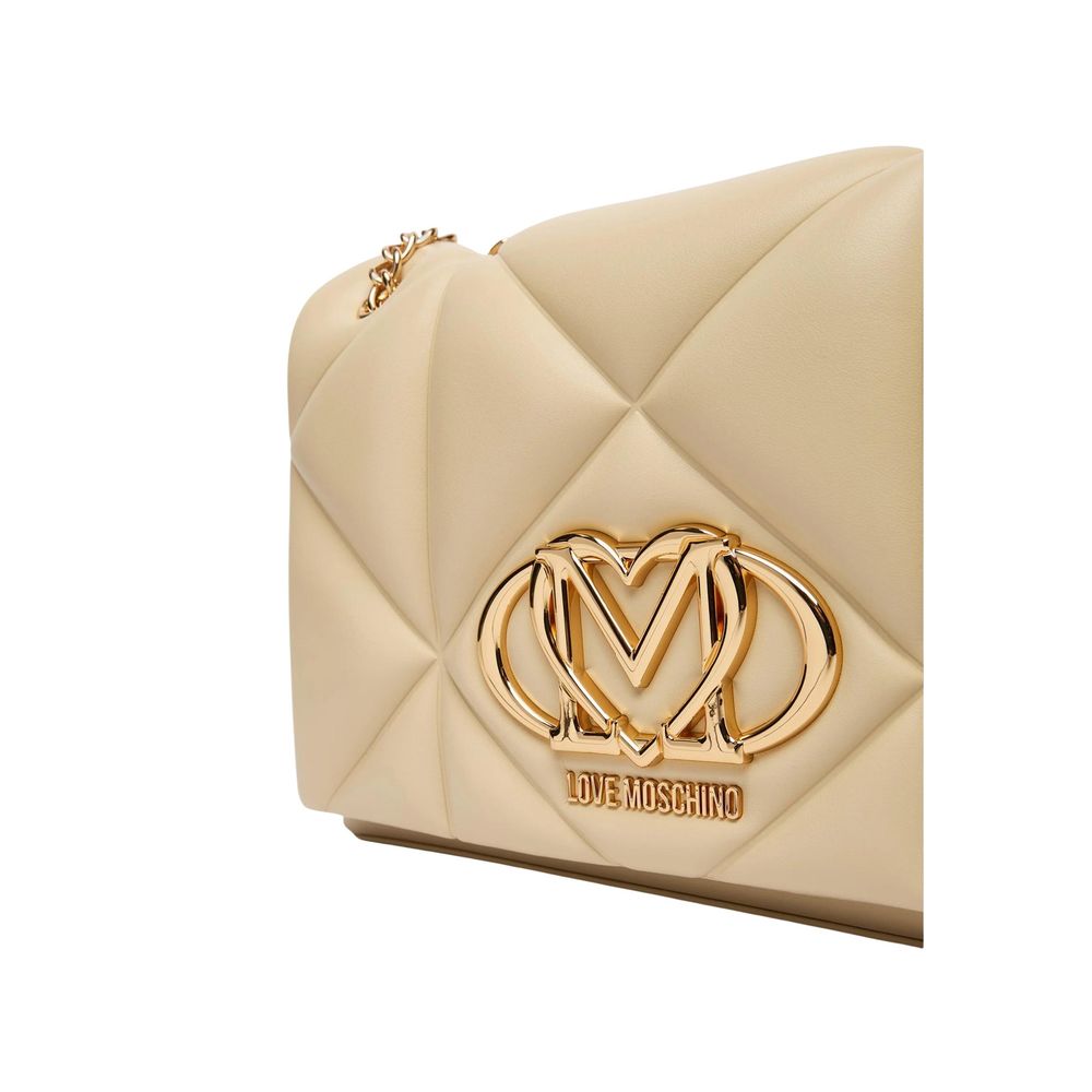 Love Moschino Beige Faux Leather Handbag-2