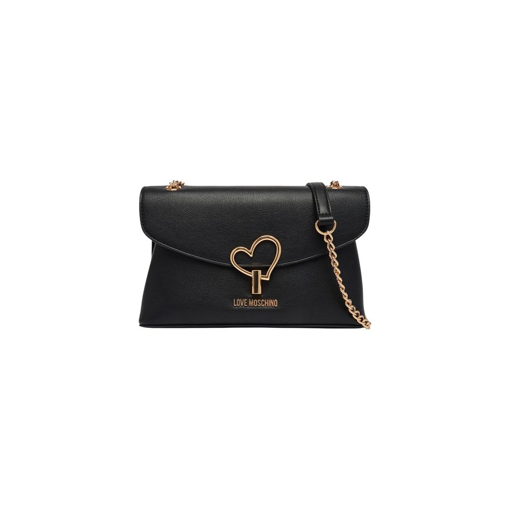 Love Moschino Black Polyurethane Handbag-1