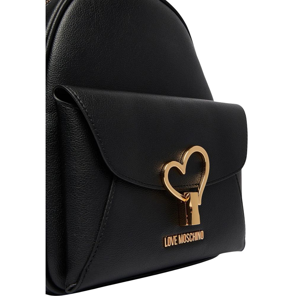 Love Moschino Black Polyethylene Backpack-2