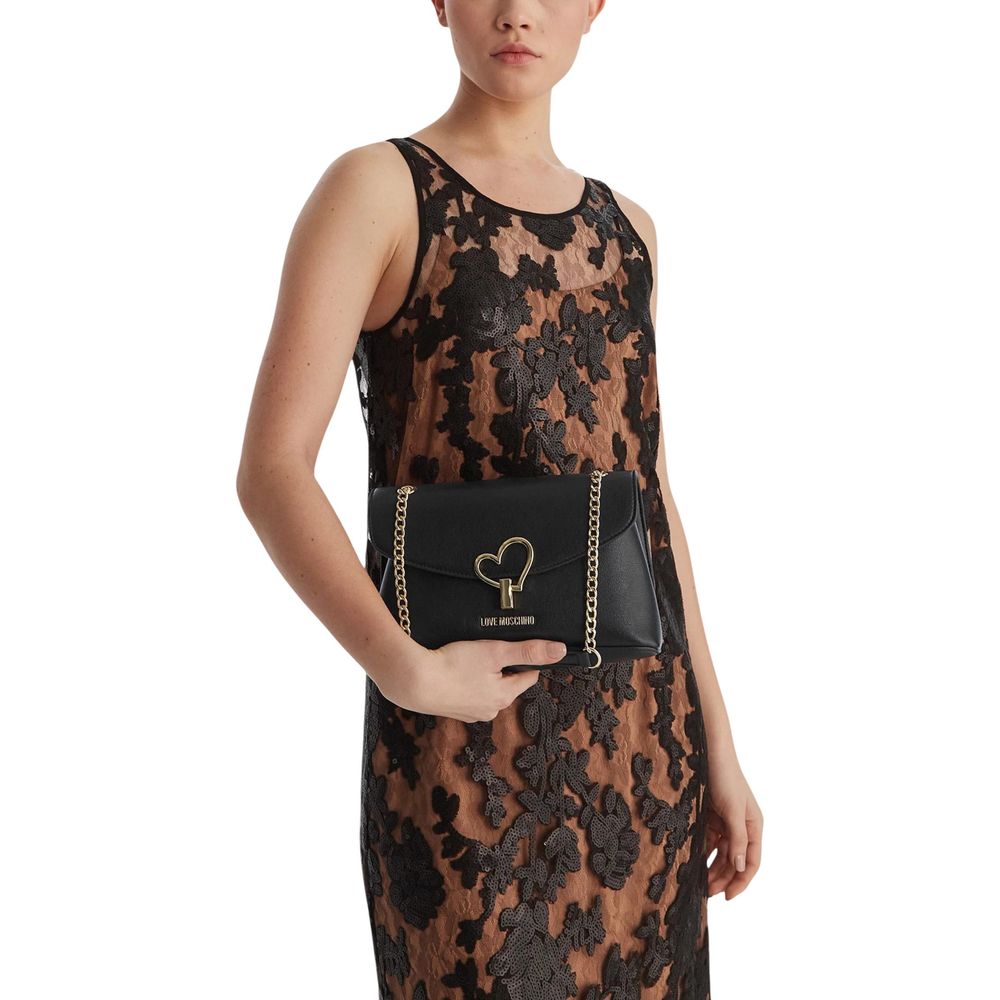 Love Moschino Black Polyurethane Handbag-2