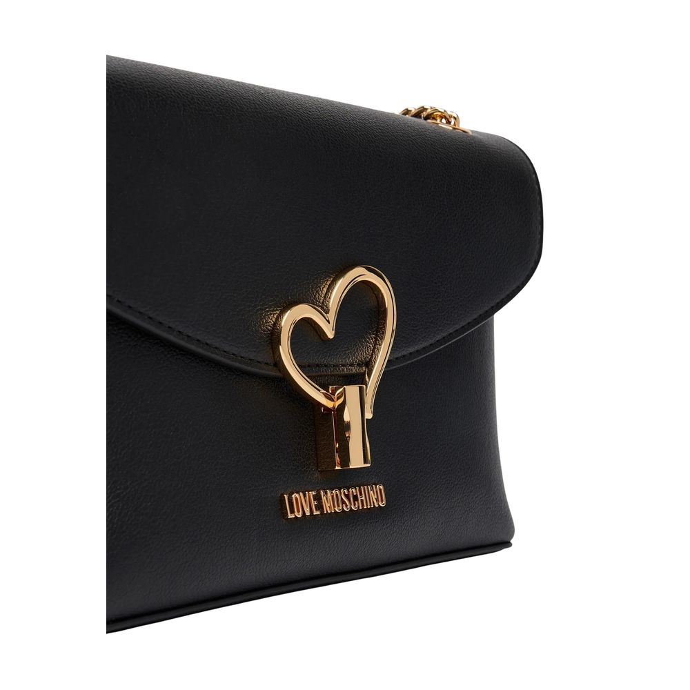 Love Moschino Black Polyurethane Handbag-3