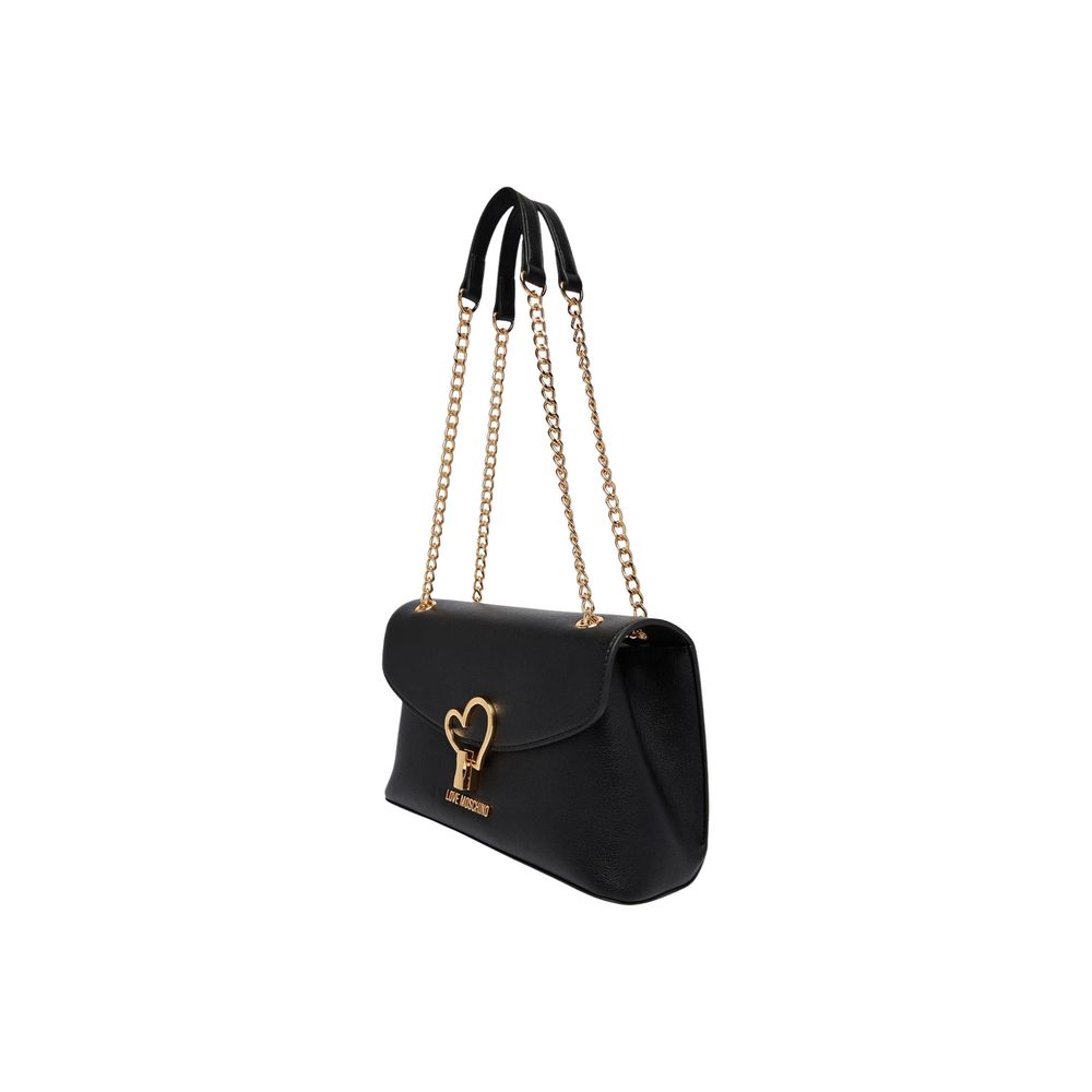 Love Moschino Black Polyurethane Handbag-5