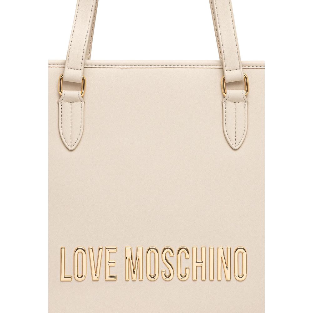 Love Moschino Beige Polyethylene Handbag-4