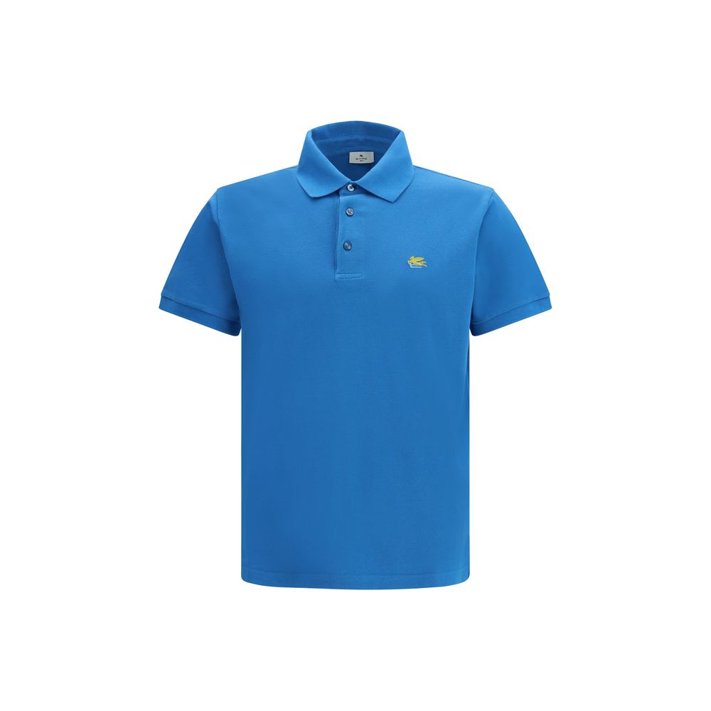 Etro Blaues Baumwoll-Polohemd-1