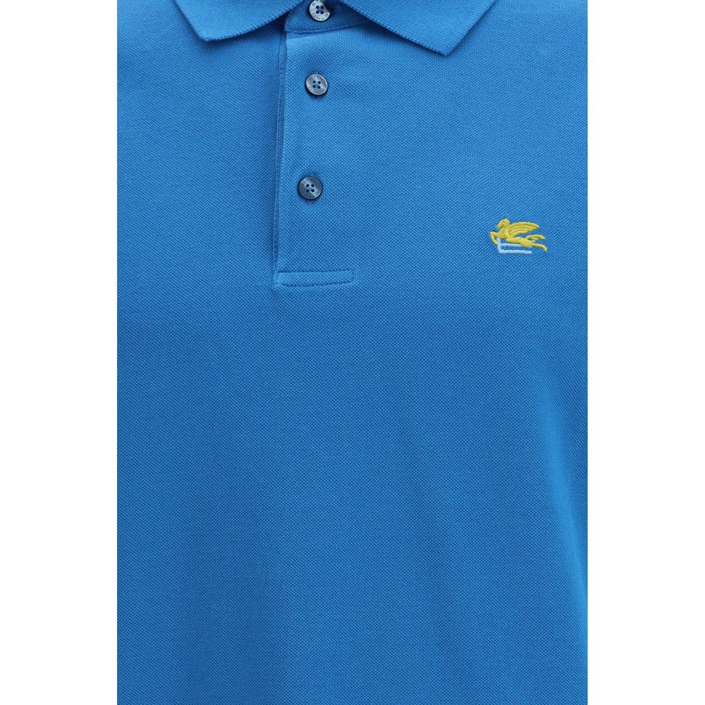 Etro Blaues Baumwoll-Polohemd-3