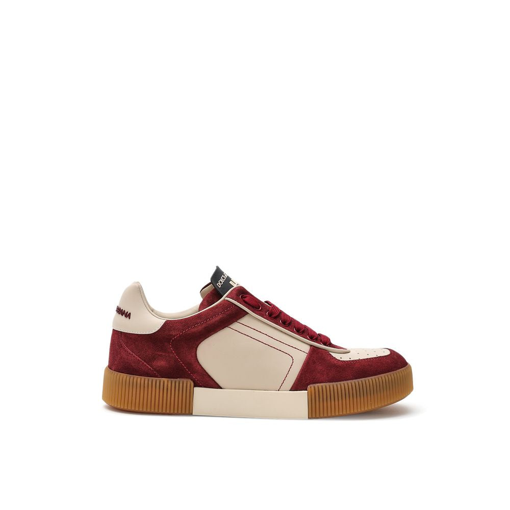 Dolce & Gabbana Weiße Leder Low-Top Sneaker-1