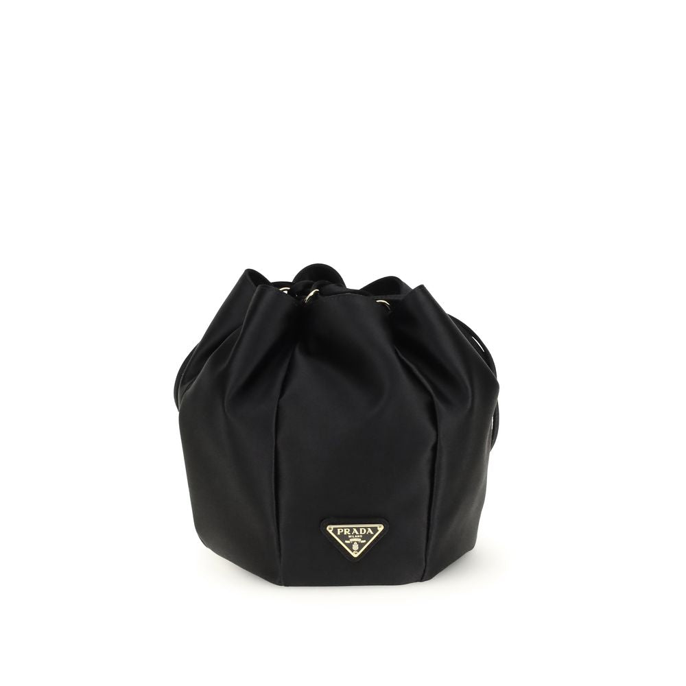 Prada Schwarze Seiden-Beuteltasche-1