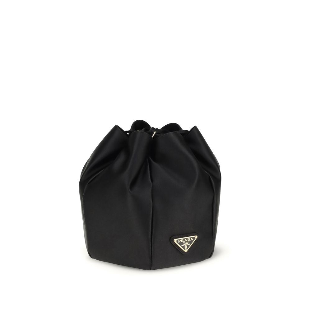 Prada Schwarze Seiden-Beuteltasche-2