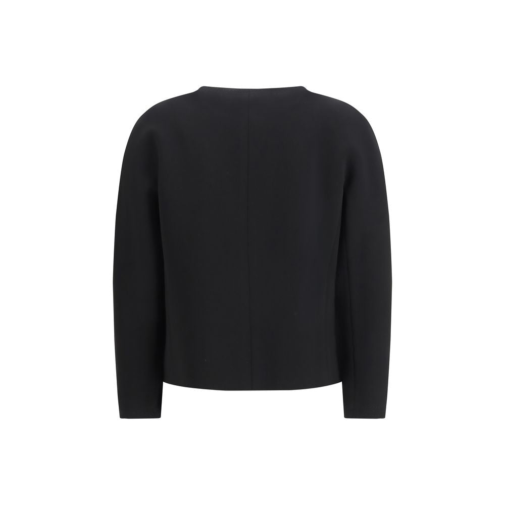 Max Mara Schwarze Triacetat-Jacke in voller Länge-2