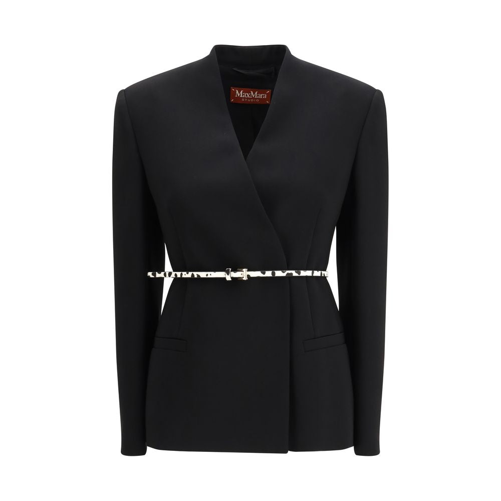 Max Mara Schwarzer Triacetat-Mantel-1