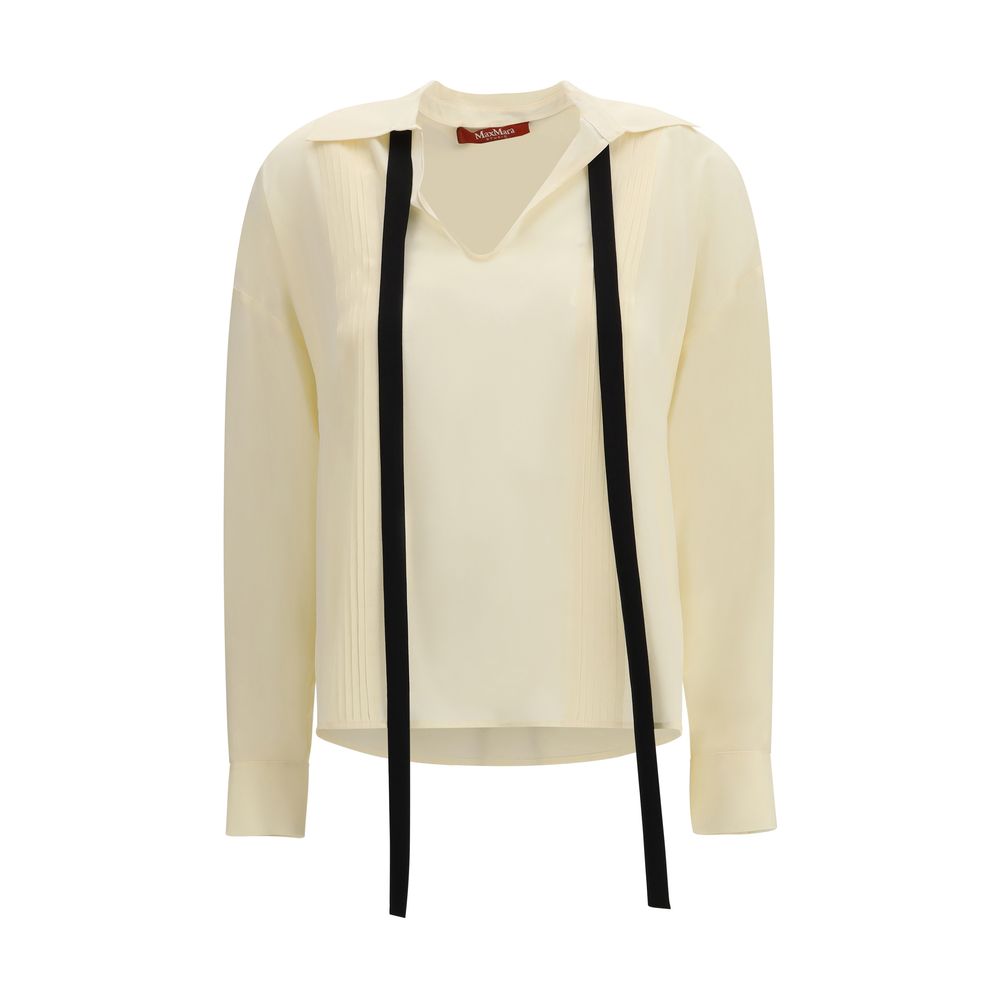 Max Mara Beige Seidenbluse-1