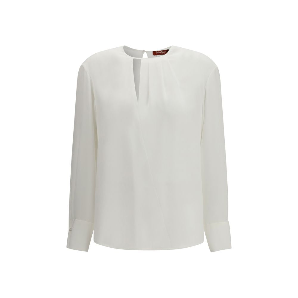 Max Mara Weiße Triacetat-Bluse-1