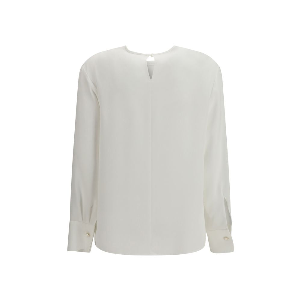 Max Mara Weiße Triacetat-Bluse-2