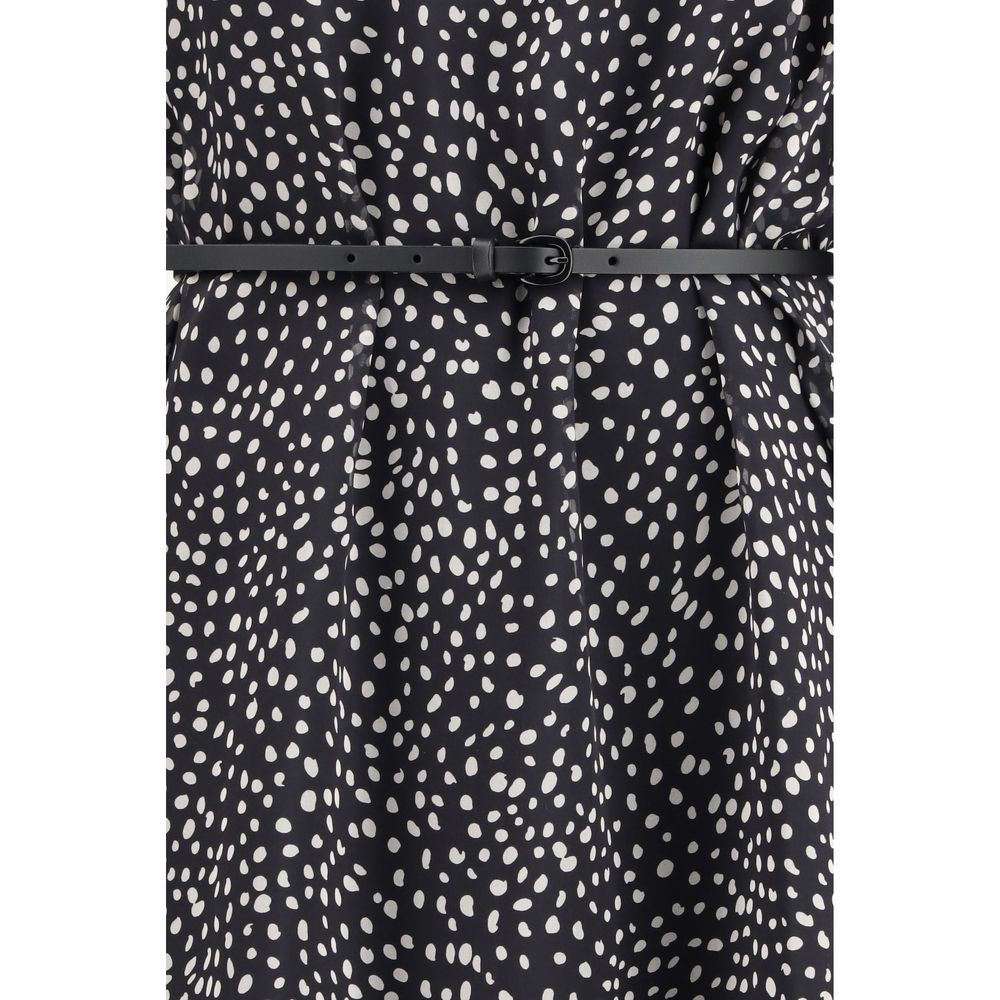 Max Mara Schwarzes Seidenkleid für den Alltag-3