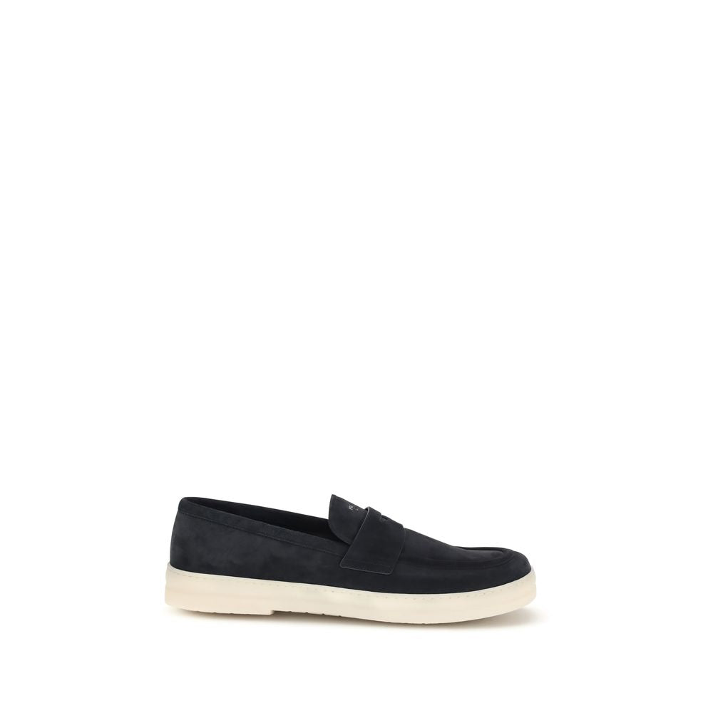Prada Blaue Kalbsleder Bos Taurus Slipper-Loafer-1