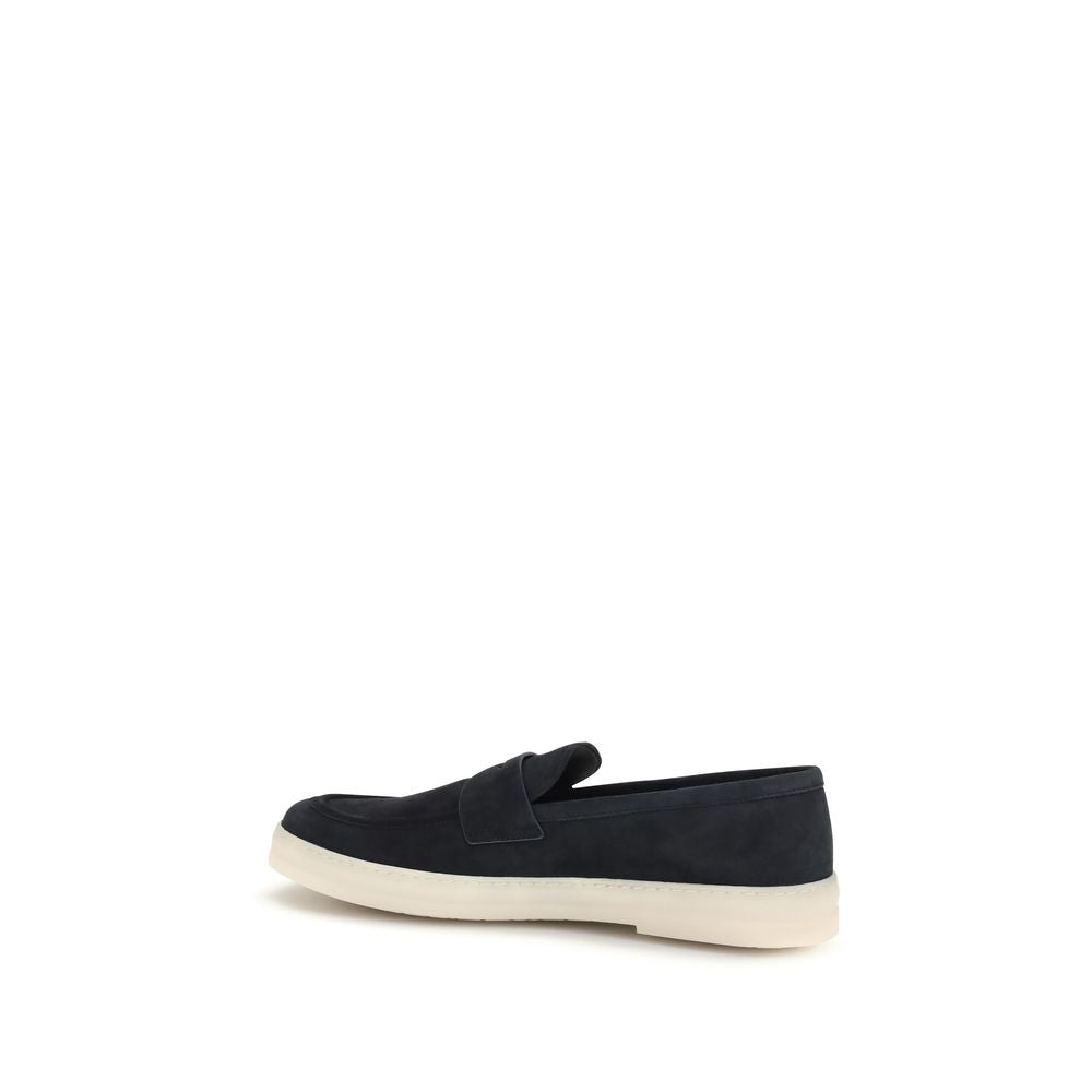 Prada Blaue Kalbsleder Bos Taurus Slipper-Loafer-3